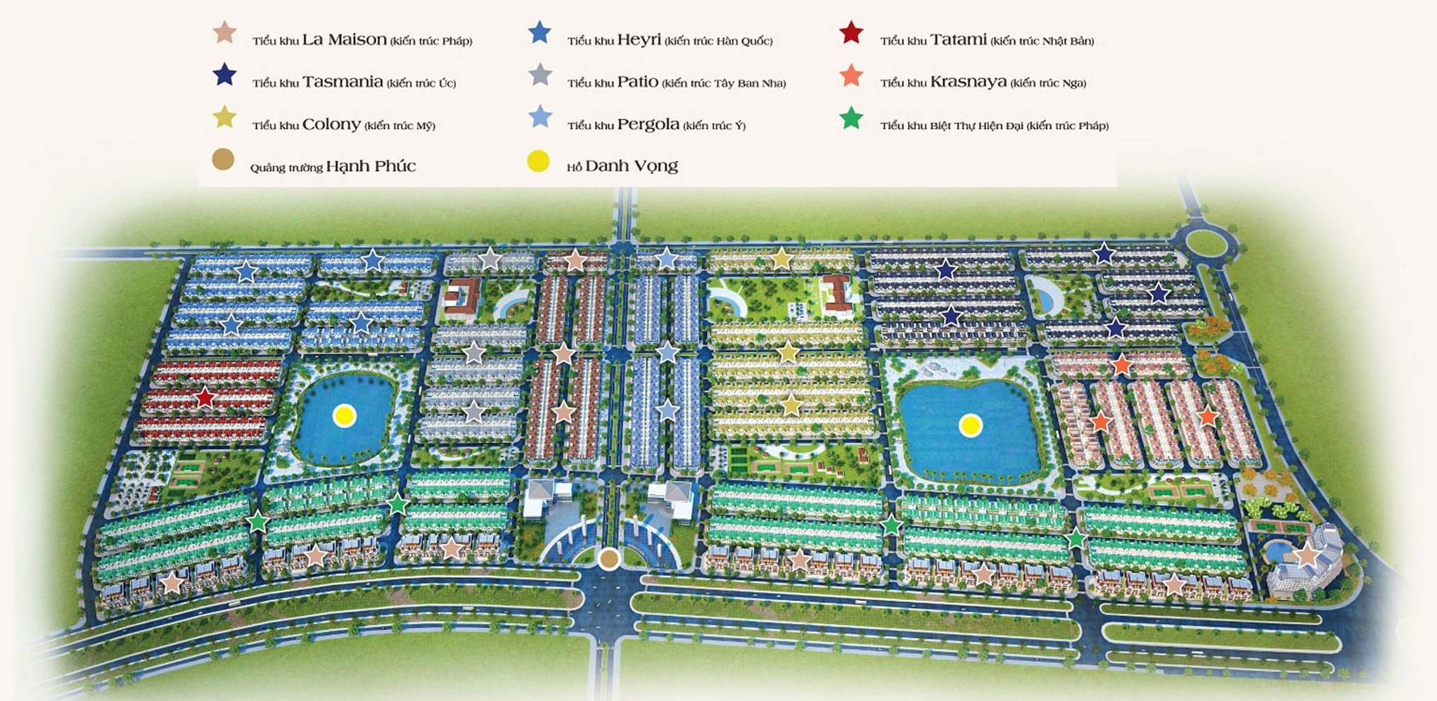 Kiến trúc thiết kế và vị trí các tiểu khu tại dự án Golden Bay Cam Ranh